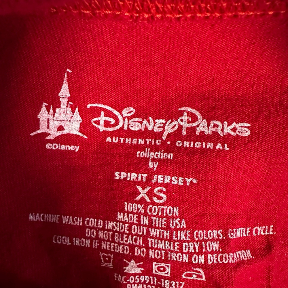 Walt Disney Parks Spirit Jersey Rare XS Authentic Red Christmas 2018 Women’s - Picture 11 of 16